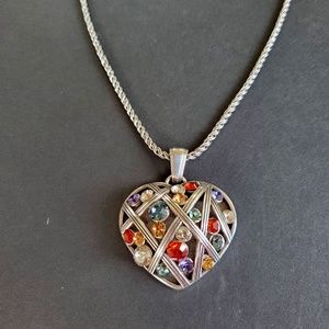 Brighton Heart Necklace with Swarovski crystals